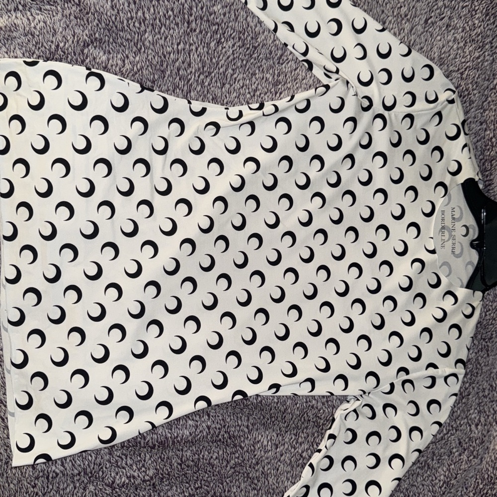 Marine Serre White Top with Black Crescent Design